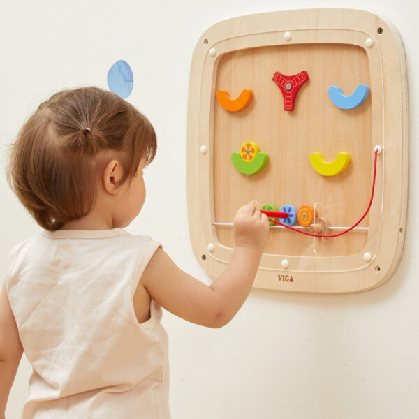 VIGA Drewniana Tablica Manipulacyjna Sensoryczna Gra w Pinball - 004