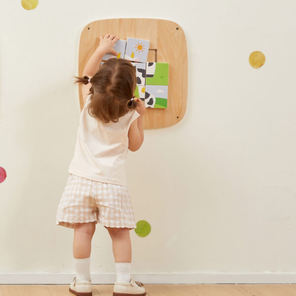 VIGA Drewniana Tablica Manipulacyjna Sensoryczna Układanka Obrazkowa - 002