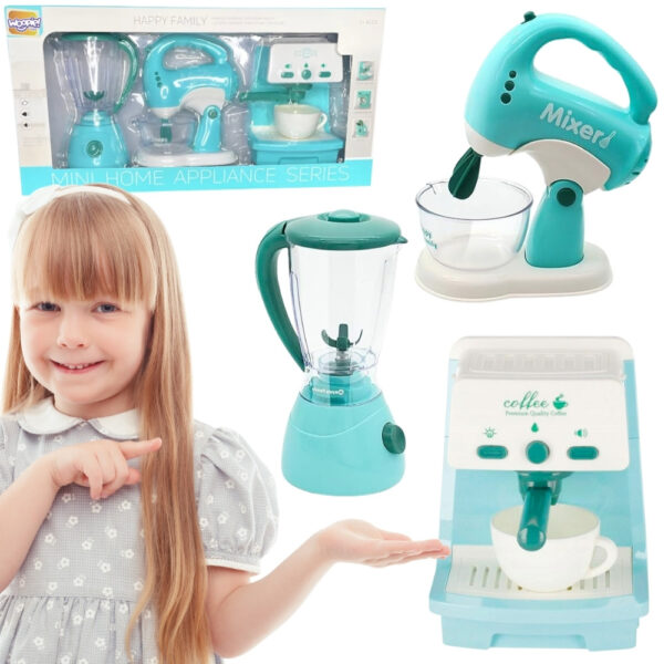 WOOPIE Zestaw AGD 3w1 Ekspres Mikser Blender Efekty Dźwiękowe Świetlne - 001