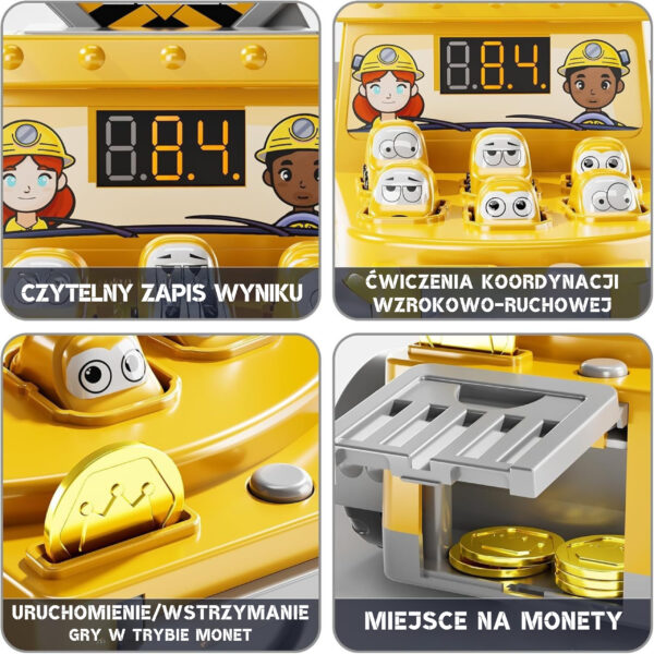 WOOPIE Gra Zręcznościowa Uderz Młotkiem Wbijak Plac Budowy z Akcesoriami - 004