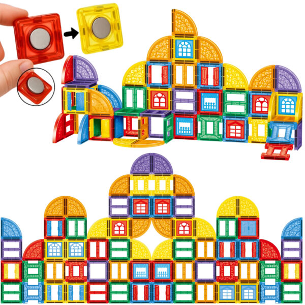 WOOPIE Klocki Magnetyczne Konstrukcyjne 3D Zestaw Edukacyjny Zamek 100el. - 002