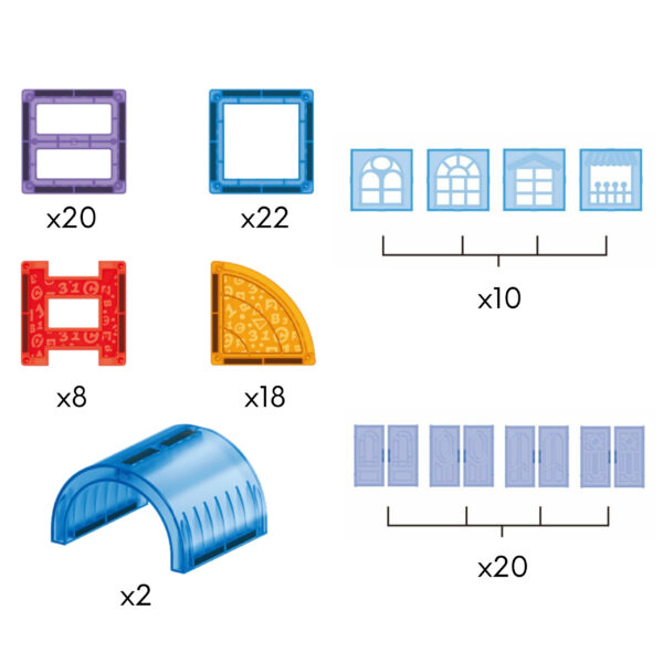 WOOPIE Klocki Magnetyczne Konstrukcyjne 3D Zestaw Edukacyjny Zamek 100el. - 003