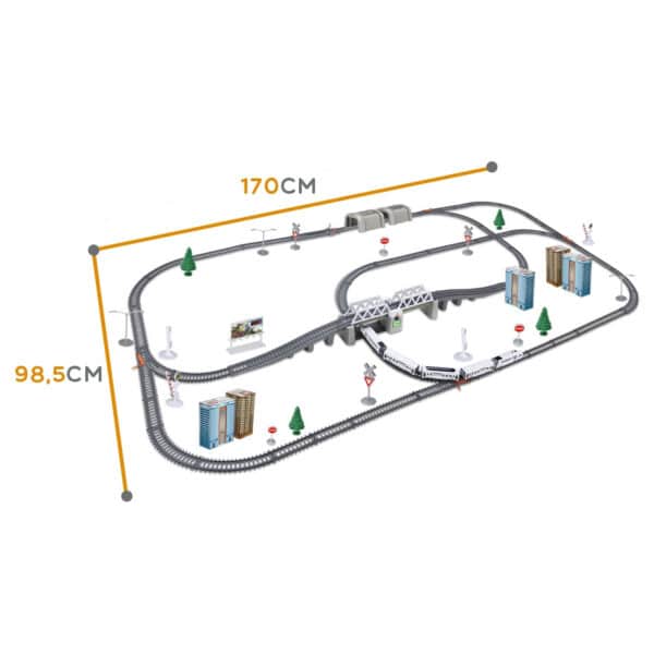 WOOPIE Kolejka Elektryczna Ogromny 914 cm Tor Most Tunel 86 el. - 014