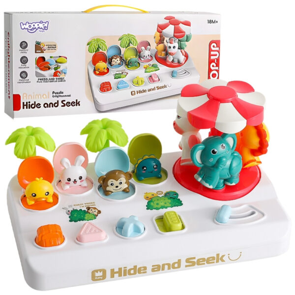 WOOPIE BABY Wyskakujące Zwierzątka Pop Up Karuzela Zabawka Interaktywna - 001