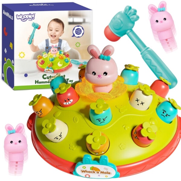 WOOPIE BABY Interaktywna Gra Zręcznościowa Wbij Marchewke Edukacyjna Uderz Młotkiem w Kreta - 001