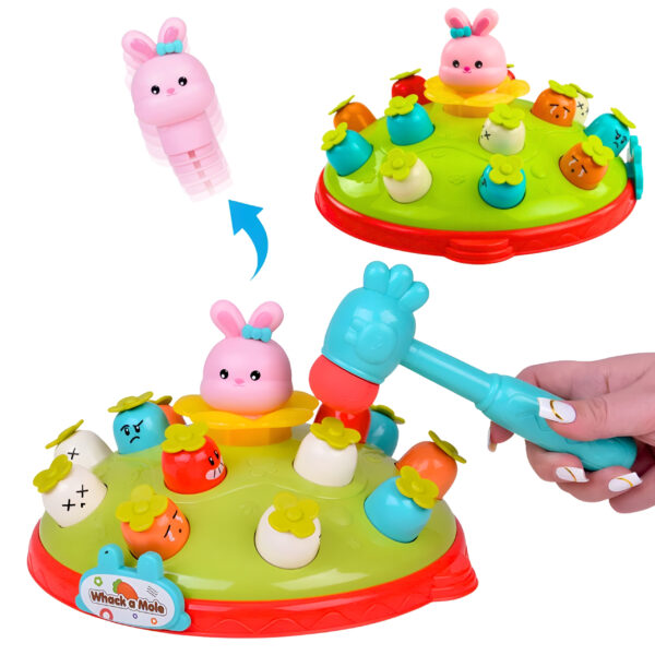 WOOPIE BABY Interaktywna Gra Zręcznościowa Wbij Marchewke Edukacyjna Uderz Młotkiem w Kreta - 005