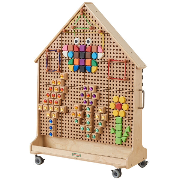 MASTERKIDZ Drewniana Tablica STEM Wolnostojąca XXL w Kształcie Domu - 001