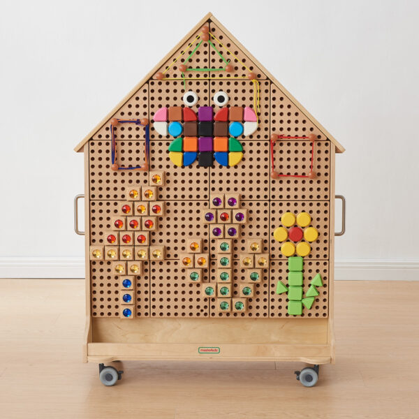 MASTERKIDZ Drewniana Tablica STEM Wolnostojąca XXL w Kształcie Domu - 003