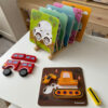 WOOPIE GREEN Układanka Drewniana Klocki Pojazdy Montessori FSC - 009