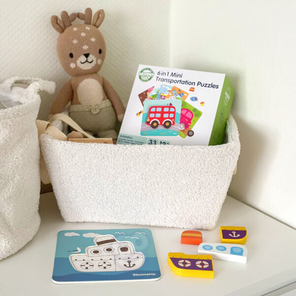 WOOPIE GREEN Układanka Drewniana Klocki Pojazdy Montessori FSC - 010