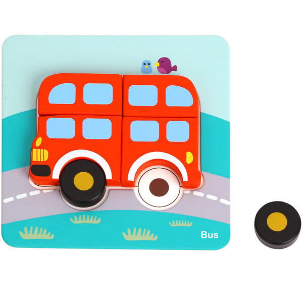 WOOPIE GREEN Układanka Drewniana Klocki Pojazdy Montessori FSC - 012