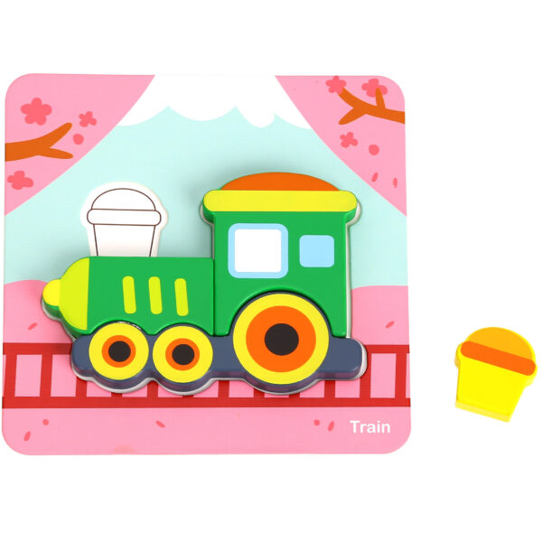 WOOPIE GREEN Układanka Drewniana Klocki Pojazdy Montessori FSC - 013