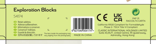 CLASSIC WORLD Drewniane Klocki Sensoryczne 7 Funkcji Układanka Multifunkcyjna Kształty Dźwięk MONTESSORI 14 el. - 015