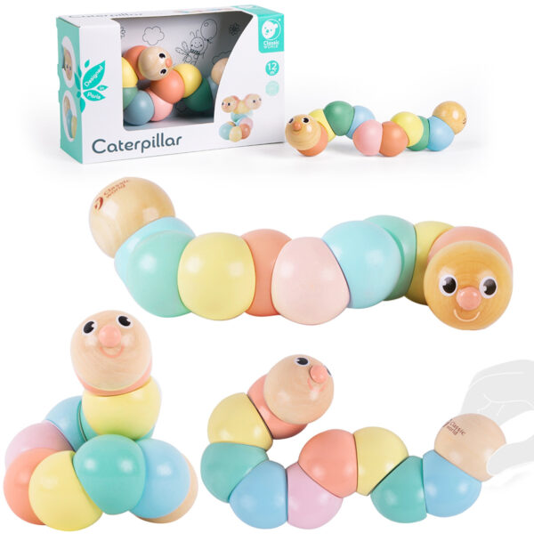 CLASSIC WORLD Drewniana Gąsienica Kolorowa do Zginania i Skręcania - 001