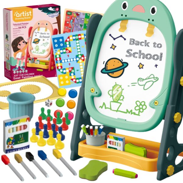 WOOPIE Dwustronna Tablica Magnetyczna do Rysowania i Nauki Liczb oraz Liter 56 el. - 001