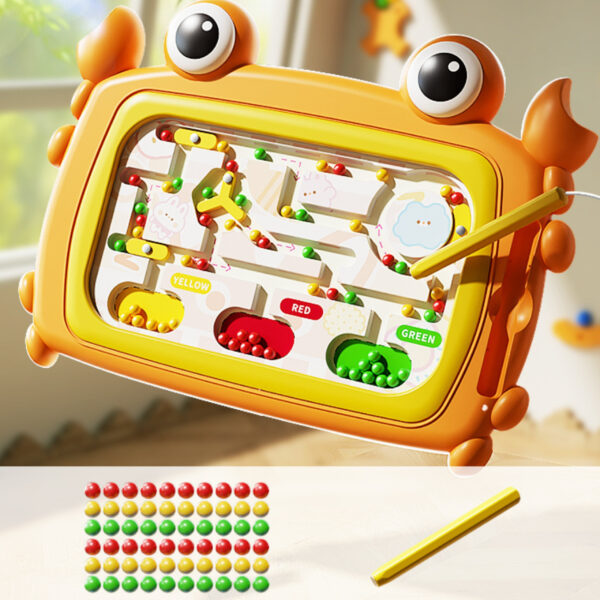 WOOPIE Tablica Magnetyczna Montessori Labirynt Krab Pomarańczowa - 002