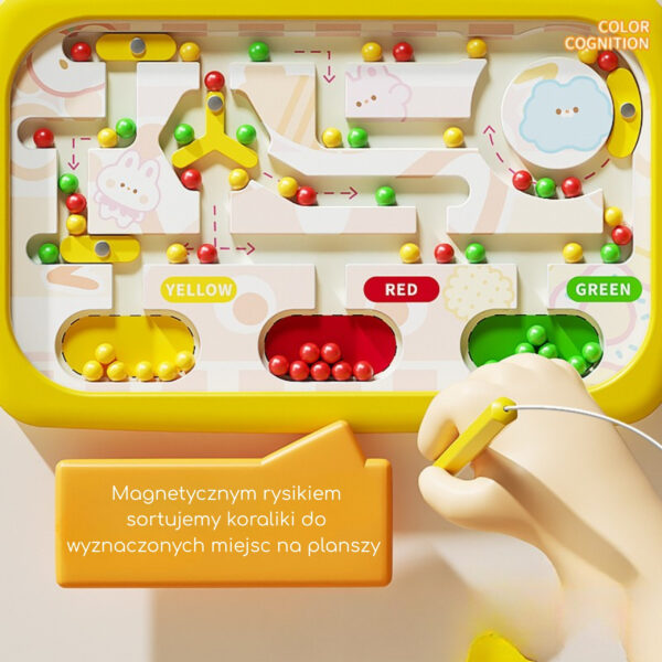 WOOPIE Tablica Magnetyczna Montessori Labirynt Krab Pomarańczowa - 004