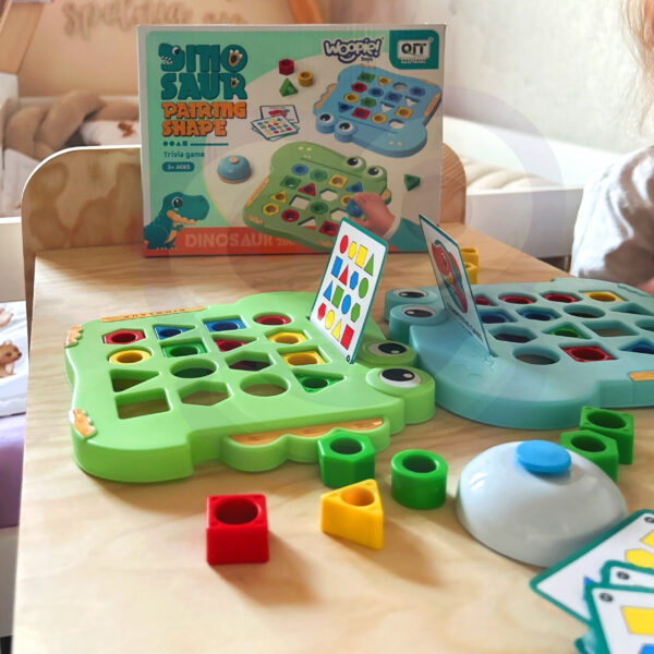 WOOPIE Układanka Montessori Dinozaur Gra Zręcznościowa Dopasuj Kształty - 005
