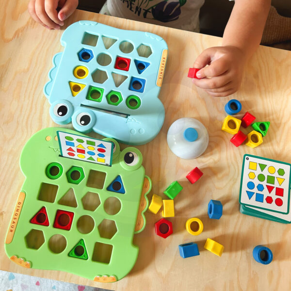 WOOPIE Układanka Montessori Dinozaur Gra Zręcznościowa Dopasuj Kształty - 007