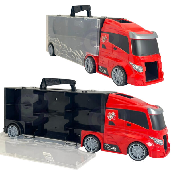 WOOPIE Zestaw Ciężarówka Transporter 3w1 Czerwony 11 el. - 010