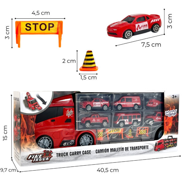 WOOPIE Zestaw Ciężarówka Transporter 3w1 Czerwony 11 el. - 013