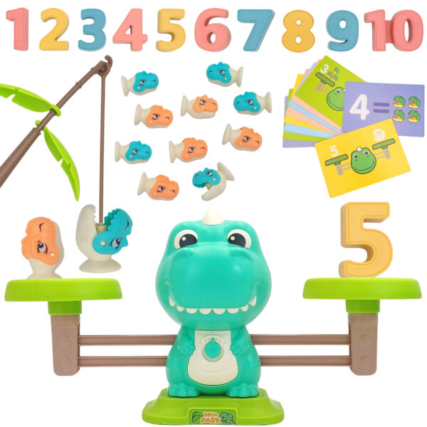 WOOPIE Waga Szalkowa Równoważnia Gra Łowienie Dinozaurów Rybek Nauka Liczydło - 001 WOOPIE Waga Szalkowa Równoważnia Gra Łowienie Dinozaurów Rybek Nauka Liczydło - 001