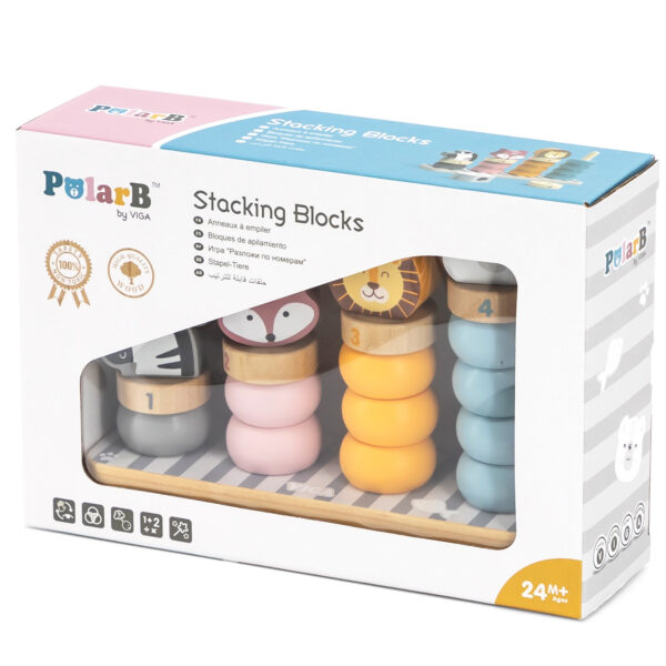 VIGA PolarB Drewniana Układanka Edukacyjna ze Zwierzątkami Montessori - 011