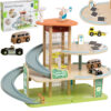 Duży drewniany parking z windą i autkami Eko Garaż - Classic World - 001