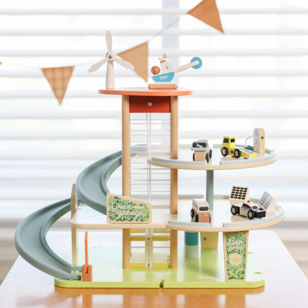 Duży drewniany parking z windą i autkami Eko Garaż - Classic World - 003