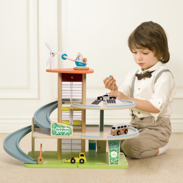 Duży drewniany parking z windą i autkami Eko Garaż - Classic World - 004