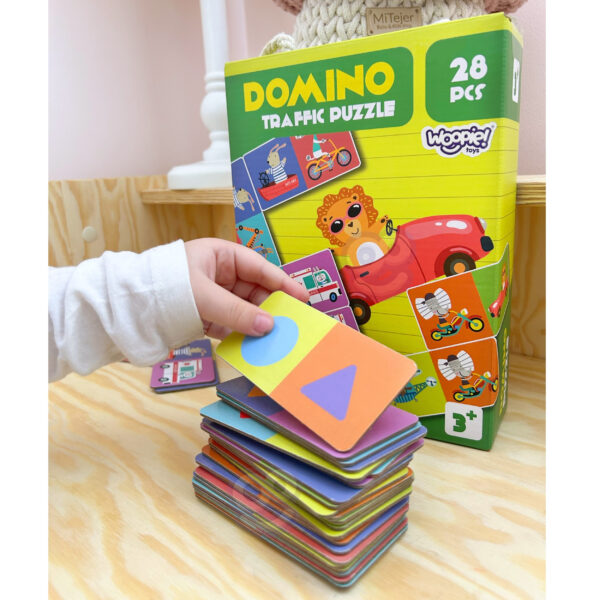 WOOPIE Gra Edukacyjna Transport Zwierzęta Puzzle Domino Montessori - 003