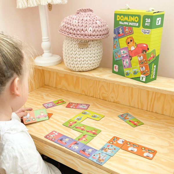 WOOPIE Gra Edukacyjna Transport Zwierzęta Puzzle Domino Montessori - 006