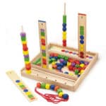 VIGA Drewniana Gra edukacyjna Logiczne koraliki  104 elementy Montessori - 002