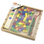 VIGA Drewniana Gra edukacyjna Logiczne koraliki  104 elementy Montessori - 009