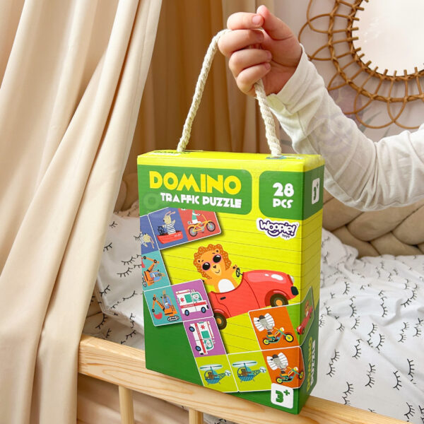 WOOPIE Gra Edukacyjna Transport Zwierzęta Puzzle Domino Montessori - 009