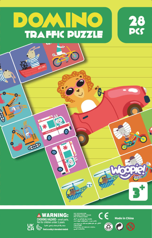 WOOPIE Gra Edukacyjna Transport Zwierzęta Puzzle Domino Montessori - 015