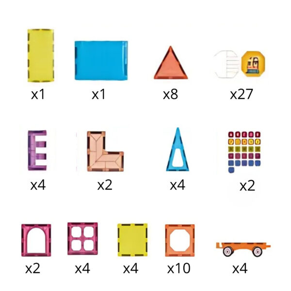 WOOPIE Klocki Magnetyczne 3D Zestaw Pociąg 71el.