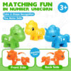 WOOPIE Zestaw Nauka Liczb Kolorów Montessori Figurki Jednorożce do Składania "Dopasuj Cyferki" 13 el. - 012