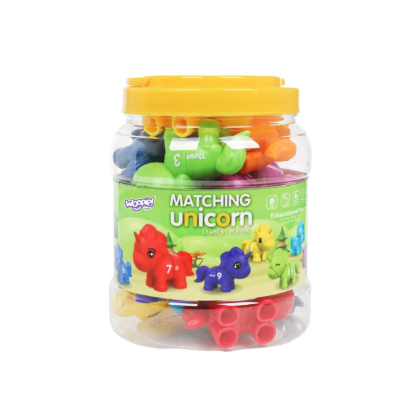 WOOPIE Zestaw Nauka Liczb Kolorów Montessori Figurki Jednorożce do Składania "Dopasuj Cyferki" 13 el. - 014