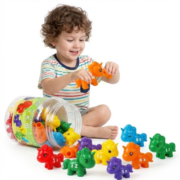 WOOPIE Figurki Montessori Zestaw Edukacyjny Jednorożce do Składania "Dopasuj Literki" 13 el. - 001 WOOPIE Figurki Montessori Zestaw Edukacyjny Jednorożce do Składania "Dopasuj Literki" 13 el. - 001