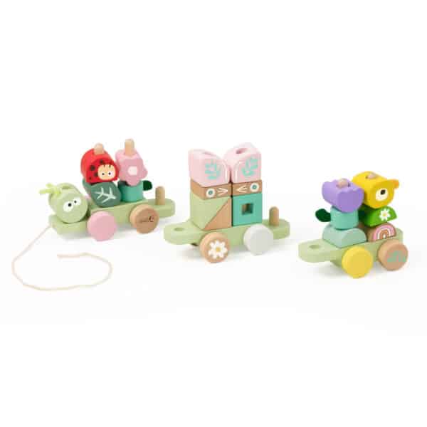 Drewniana kolejka gąsienica sorter Montessori 2w1 - Classic World - 003