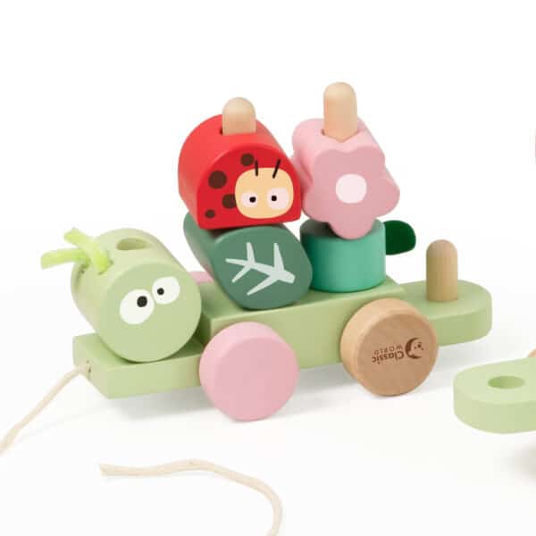 Drewniana kolejka gąsienica sorter Montessori 2w1 - Classic World - 004