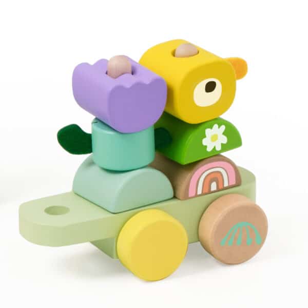 Drewniana kolejka gąsienica sorter Montessori 2w1 - Classic World - 005