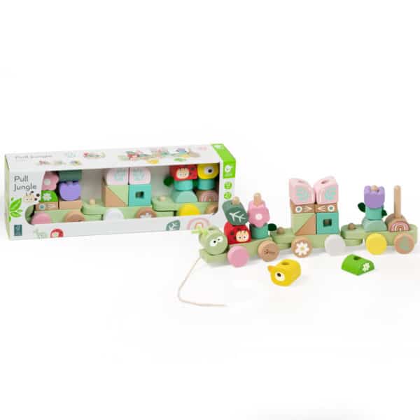Drewniana kolejka gąsienica sorter Montessori 2w1 - Classic World - 008