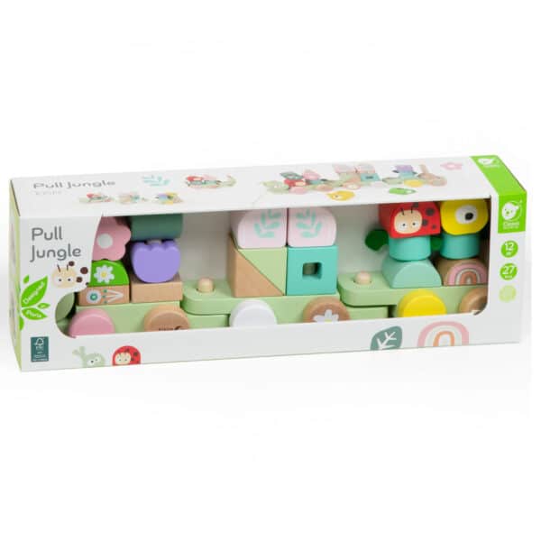 Drewniana kolejka gąsienica sorter Montessori 2w1 - Classic World - 009