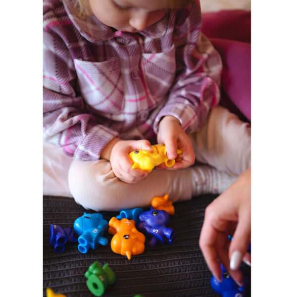 WOOPIE Figurki Montessori Zestaw Edukacyjny Jednorożce do Składania "Dopasuj Literki" 13 el. - 008