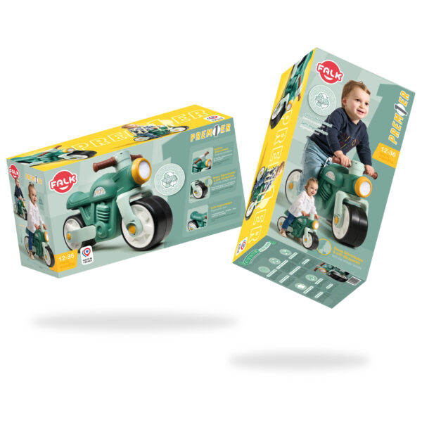 FALK Jeździk Biegowy Ciche Koła Motor Prem1er Retro Zielony 12+