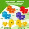 WOOPIE Figurki Montessori Zestaw Edukacyjny Jednorożce do Składania "Dopasuj Literki" 13 el. - 010