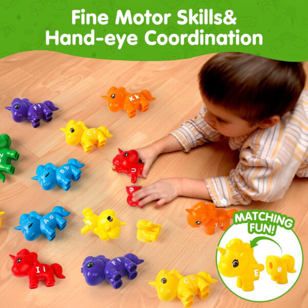 WOOPIE Figurki Montessori Zestaw Edukacyjny Jednorożce do Składania "Dopasuj Literki" 13 el. - 011