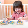 Puzzle Drewniane dla Dzieci 12 Plansz po 4 Elementy ze Stojakiem - VIGA - 003